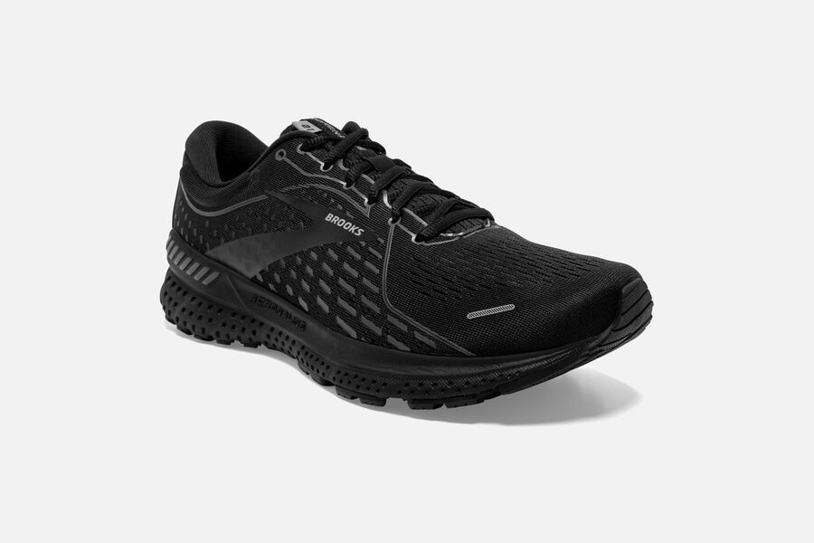 Adrenaline GTS 21 Road Brooks Running Shoes NZ Mens - Black - GKCRXB-264